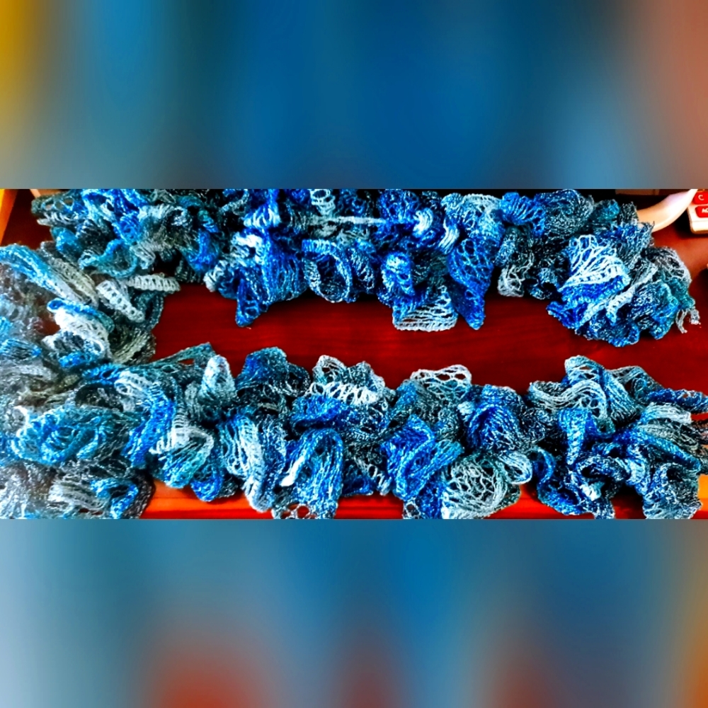 Handmade Crochet Scarf Ruffles Long